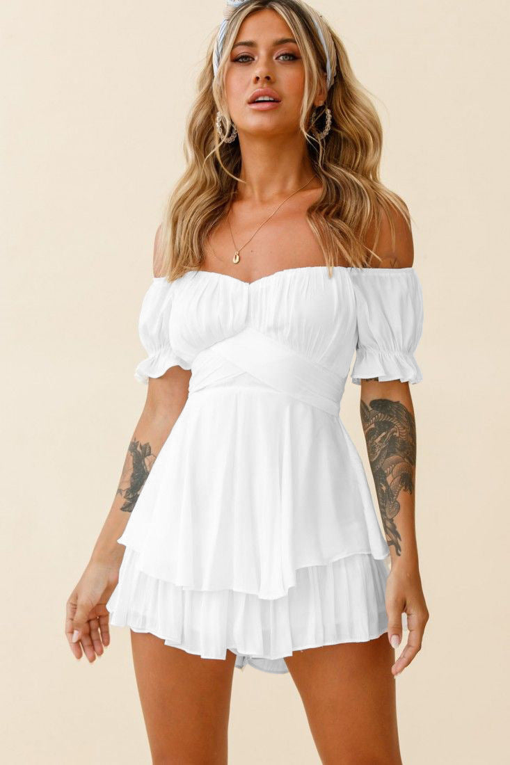 Solid Color Ruffle Dress