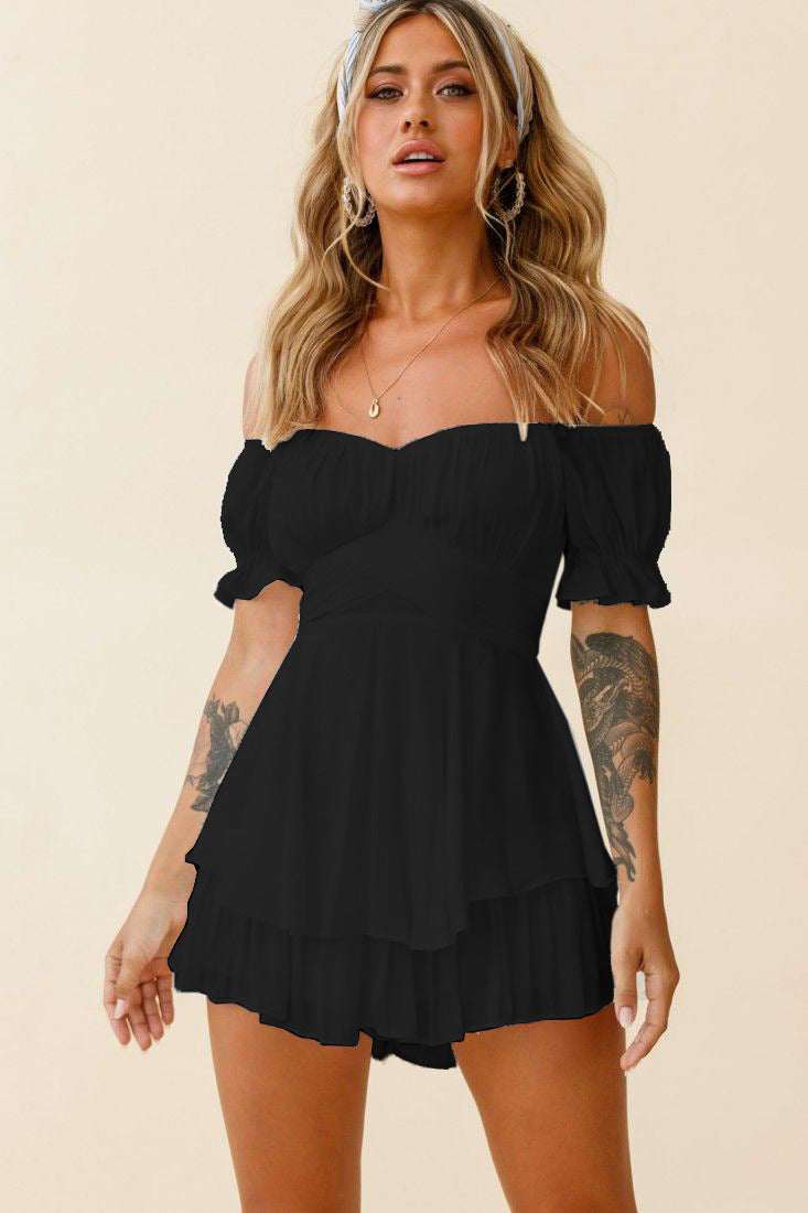 Solid Color Ruffle Dress