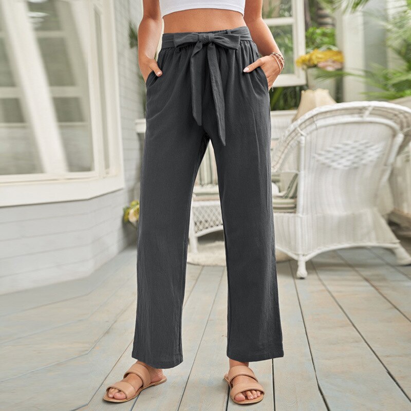 Belted Wide-Leg Pants