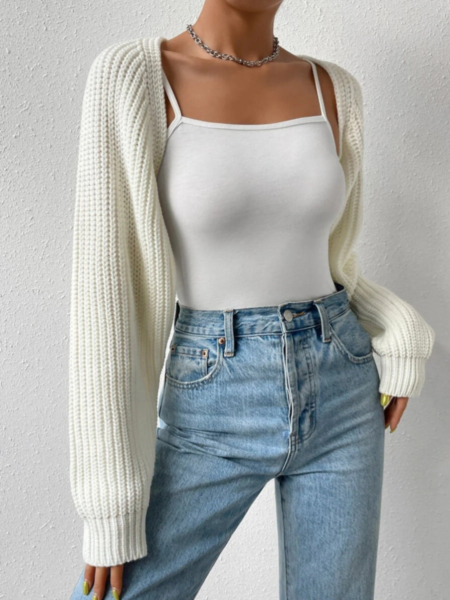 Open Front Knitted Cardigan