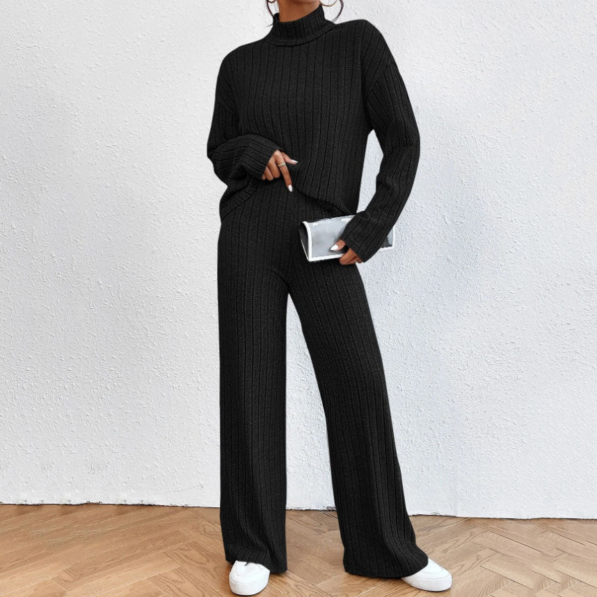 Knitted Turtleneck Two-Piece Set