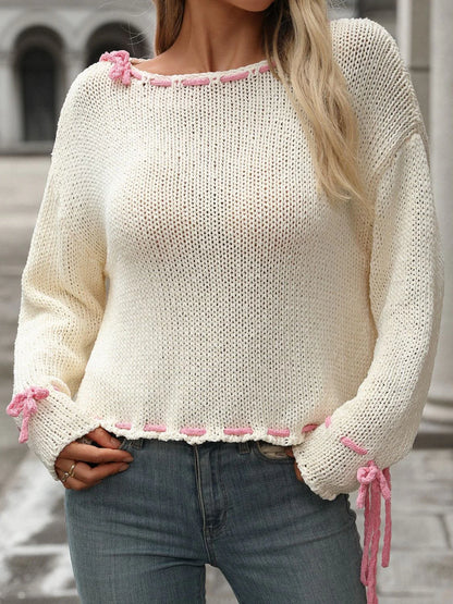 Pink Bow Knit Sweater