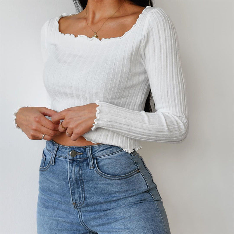 Slim-Fit Cropped Long Sleeve