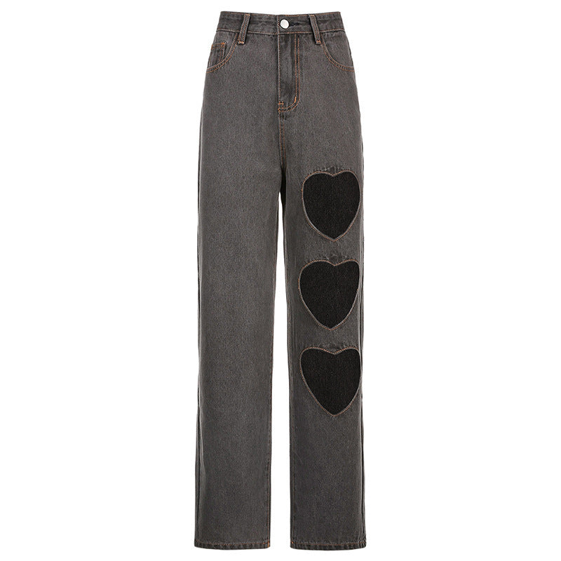 Heart Cut-Out Jeans