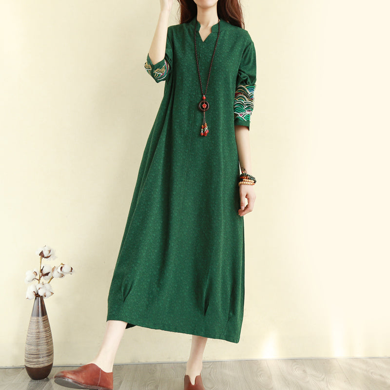 Embroidered Linen Dress