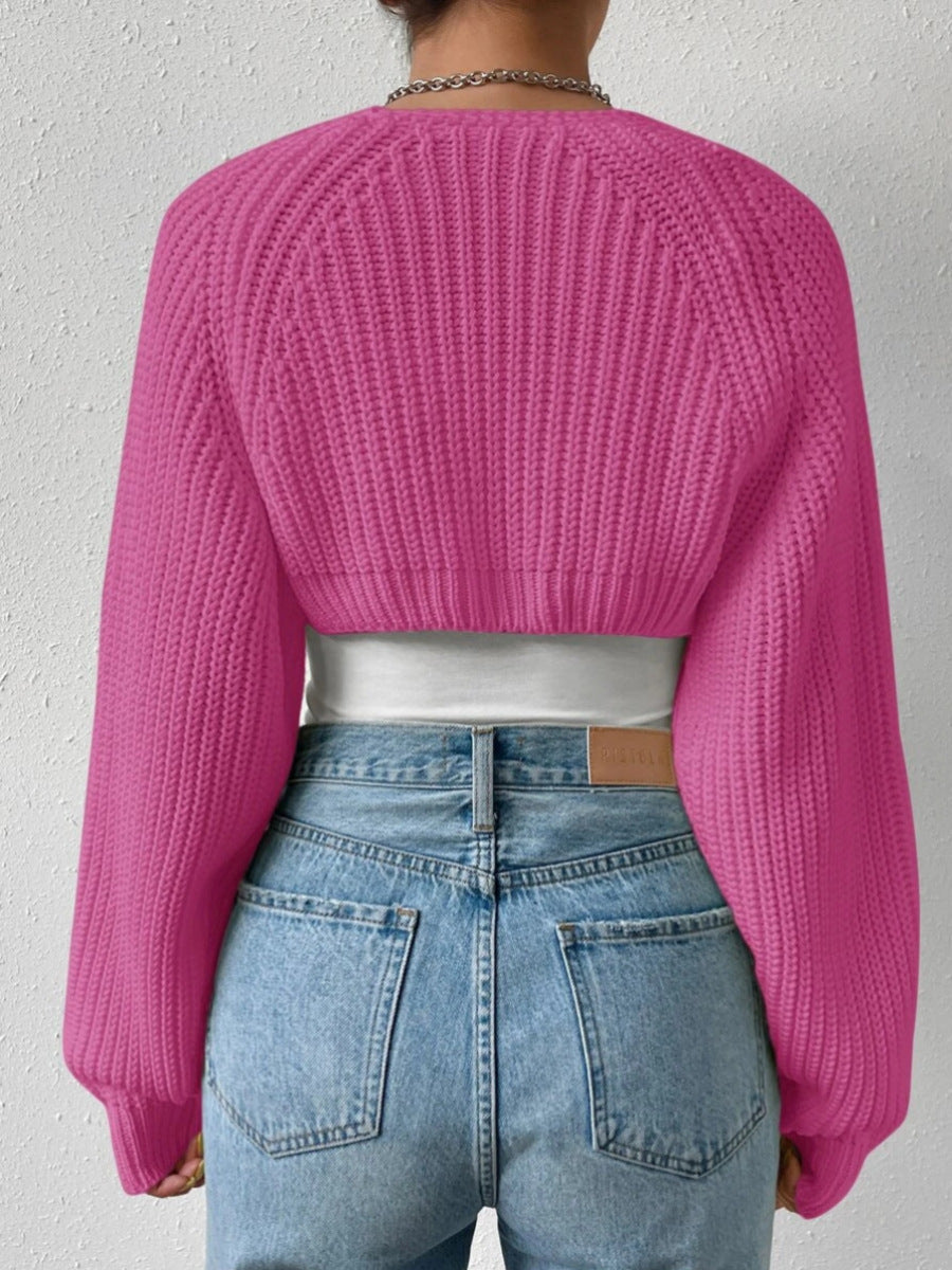 Open Front Knitted Cardigan