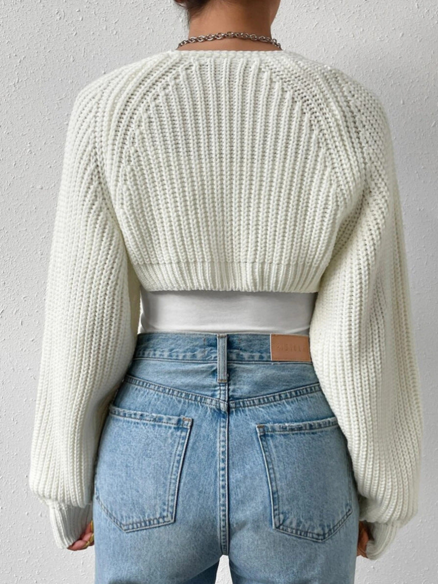 Open Front Knitted Cardigan