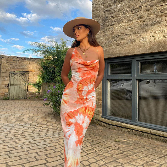 Orange Tie-Dye Dress