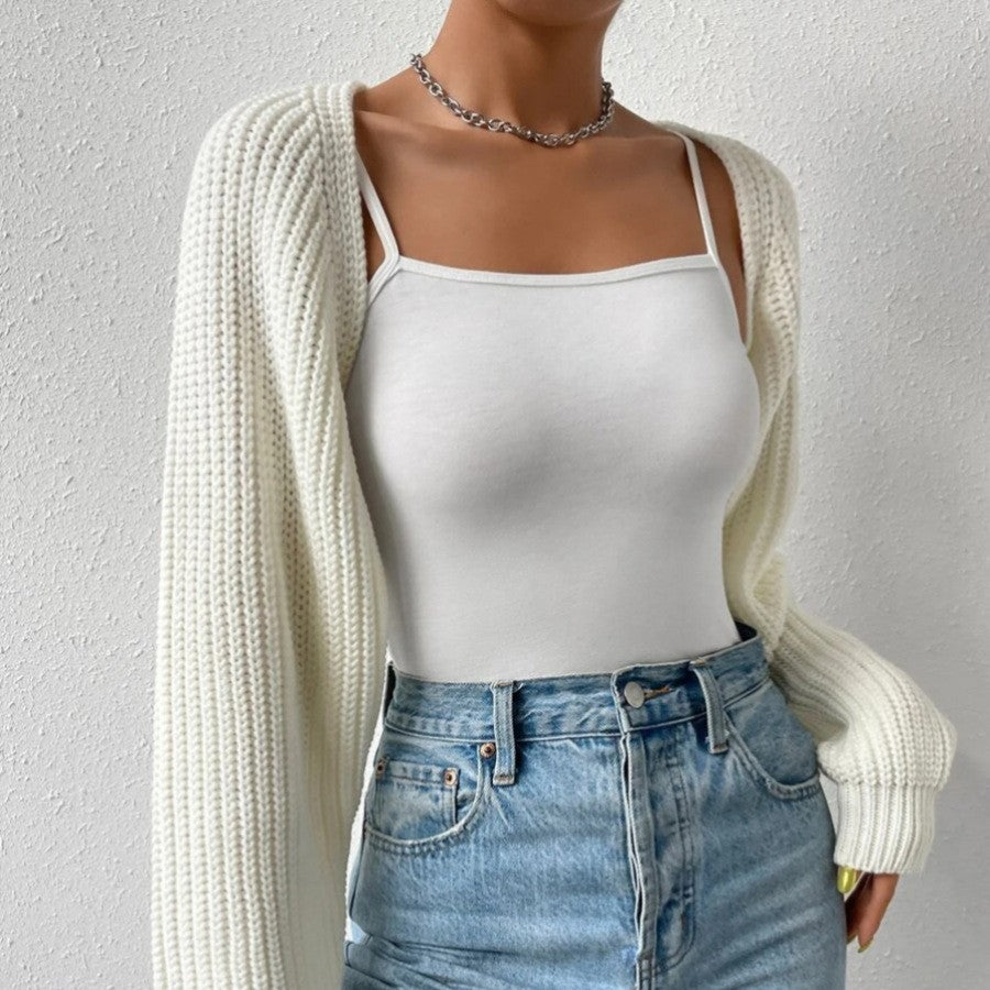 Open Front Knitted Cardigan