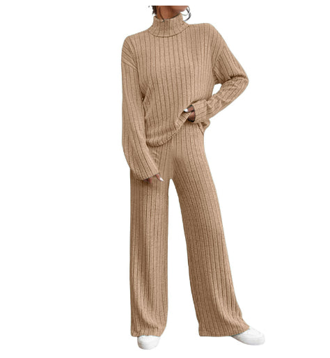 Knitted Turtleneck Two-Piece Set