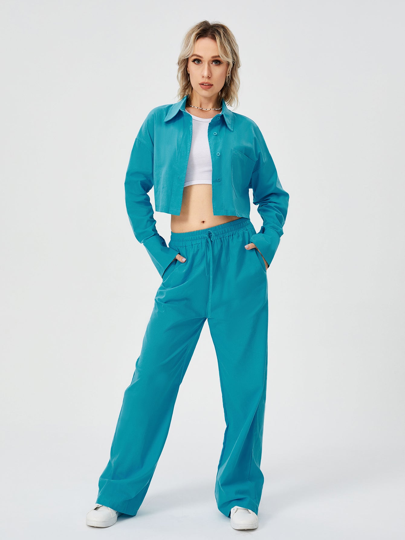 Two-Piece Button Down Loungewear Set