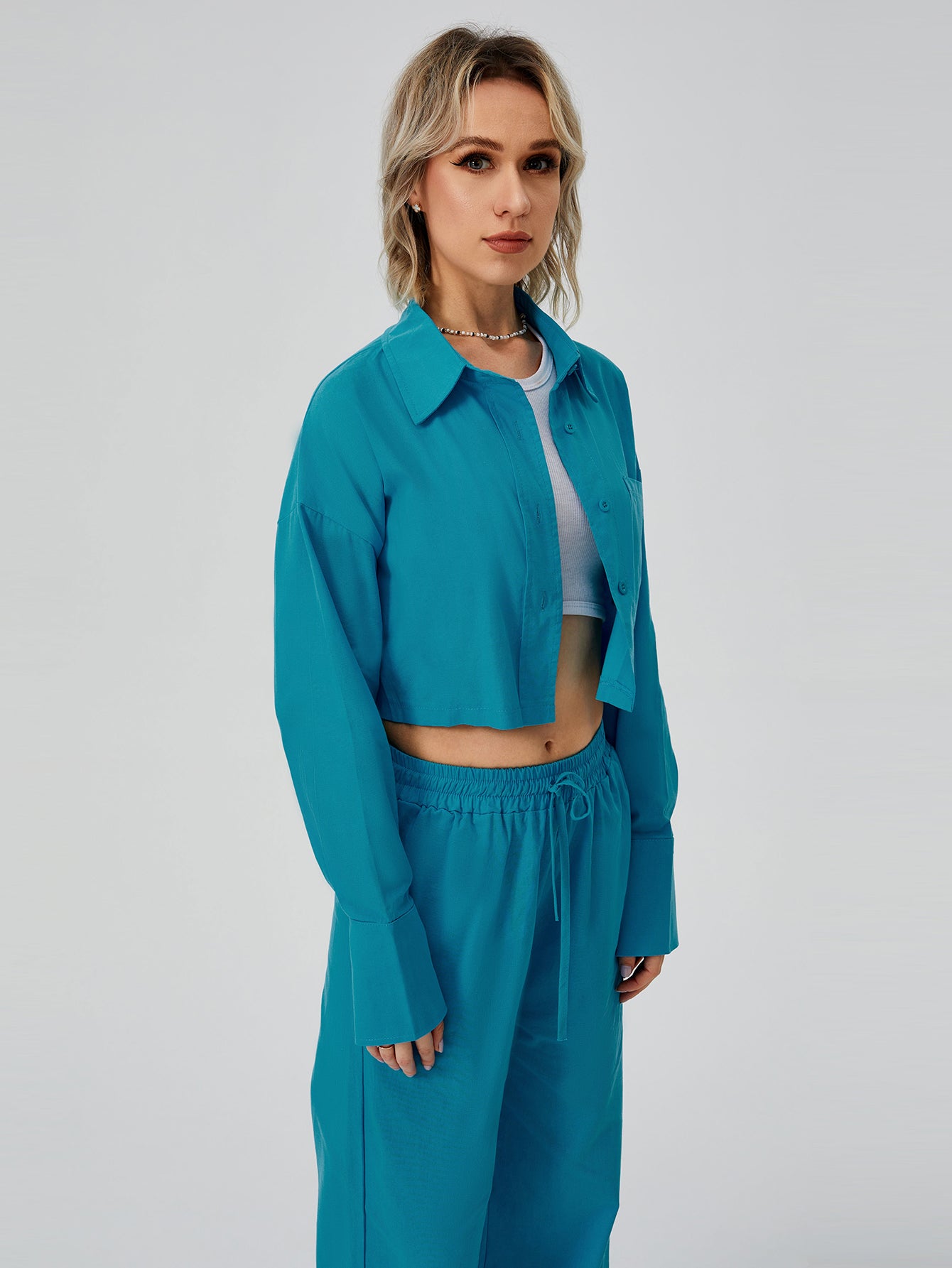 Two-Piece Button Down Loungewear Set