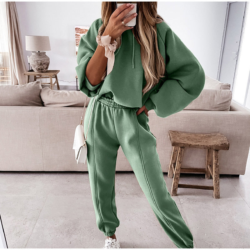 Green Casual Sweater Set