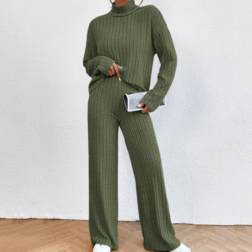 Knitted Turtleneck Two-Piece Set