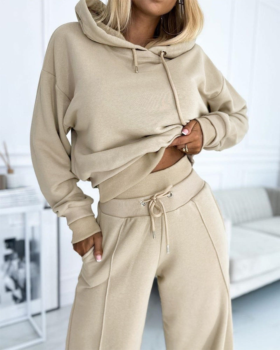 Hooded Sweater Two-Piece Set