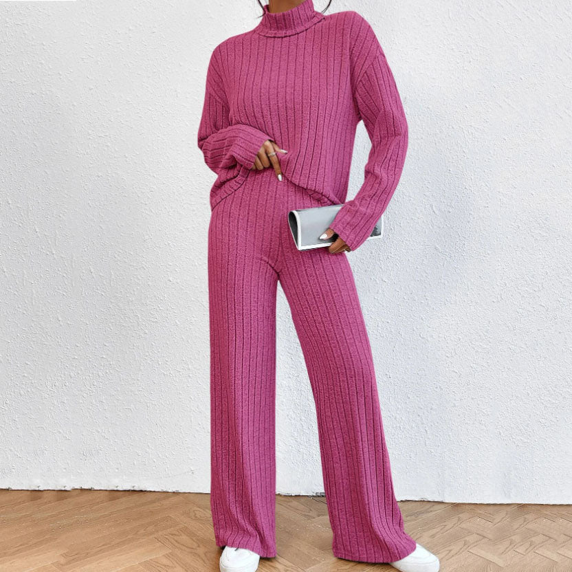 Knitted Turtleneck Two-Piece Set