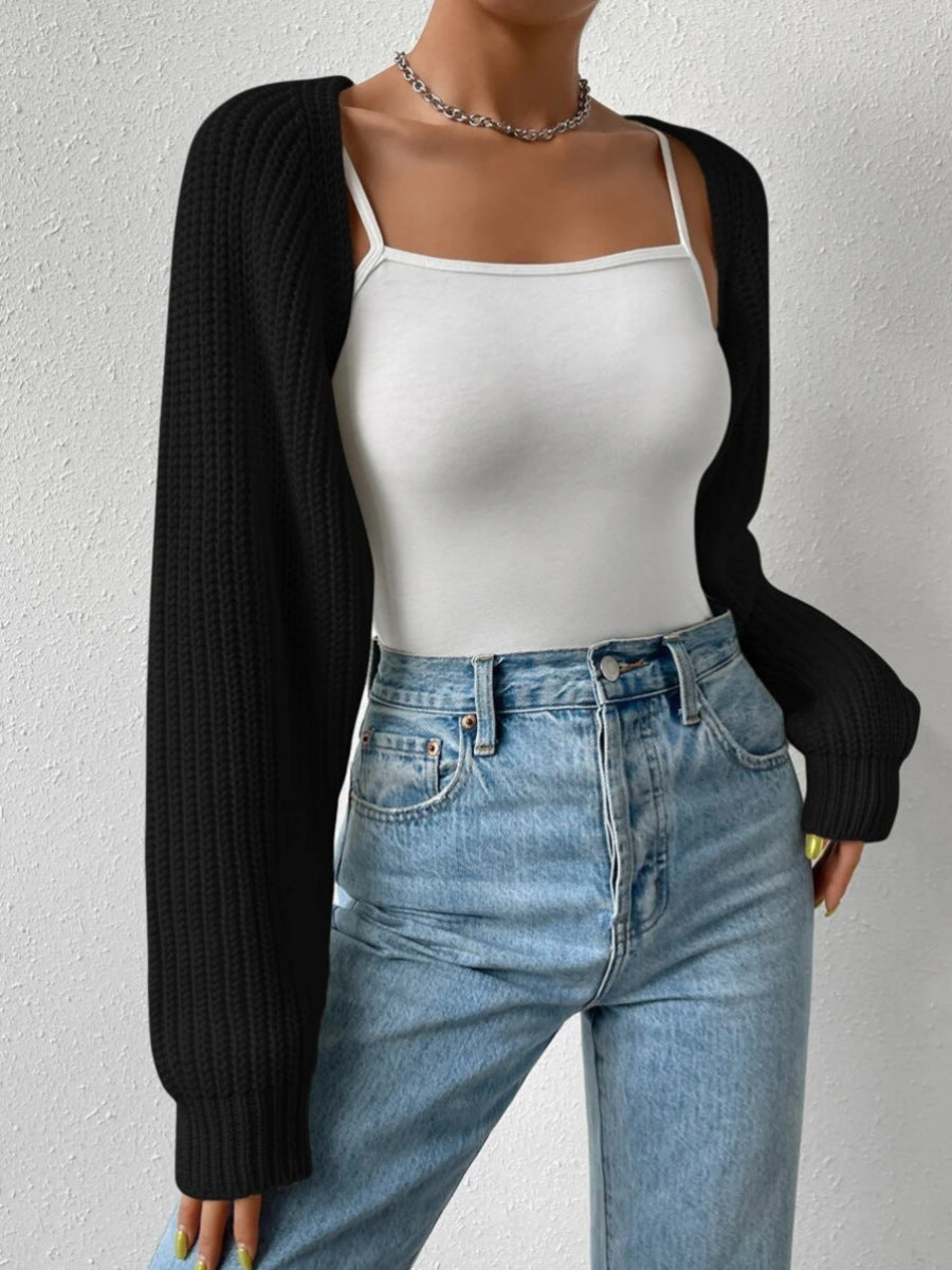 Open Front Knitted Cardigan