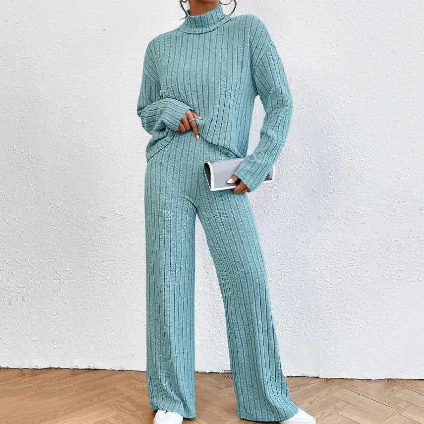 Knitted Turtleneck Two-Piece Set