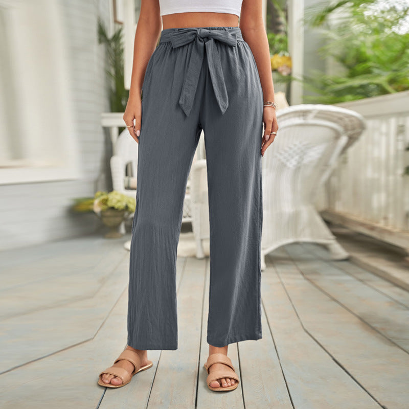 Belted Wide-Leg Pants