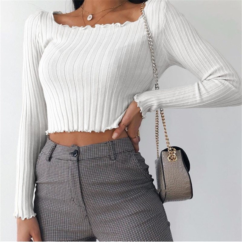 Slim-Fit Cropped Long Sleeve