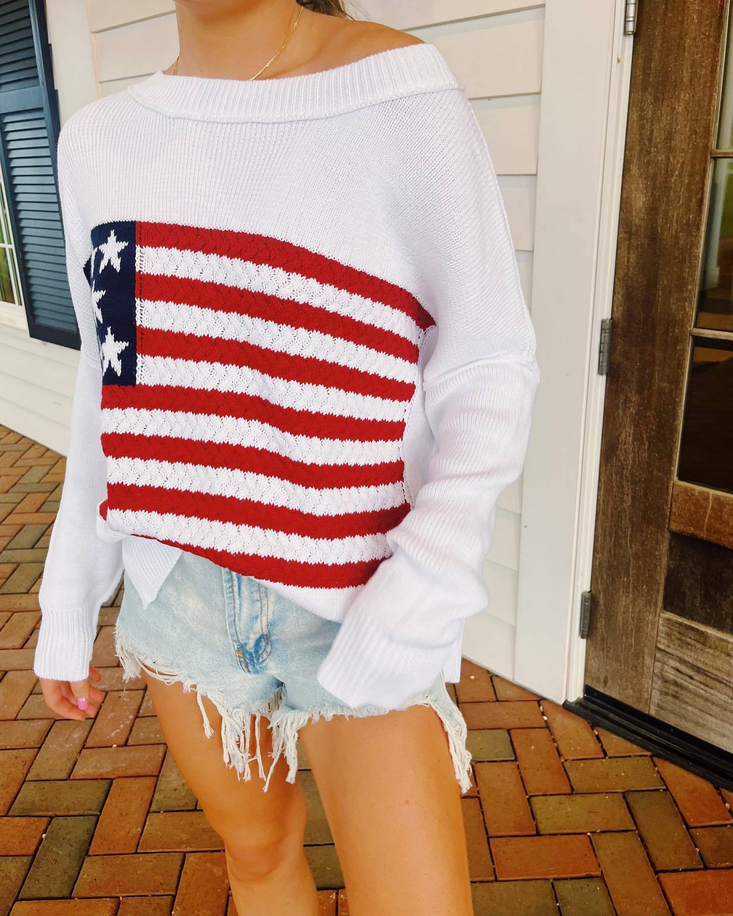 Vintage Knitted American Flag Sweater