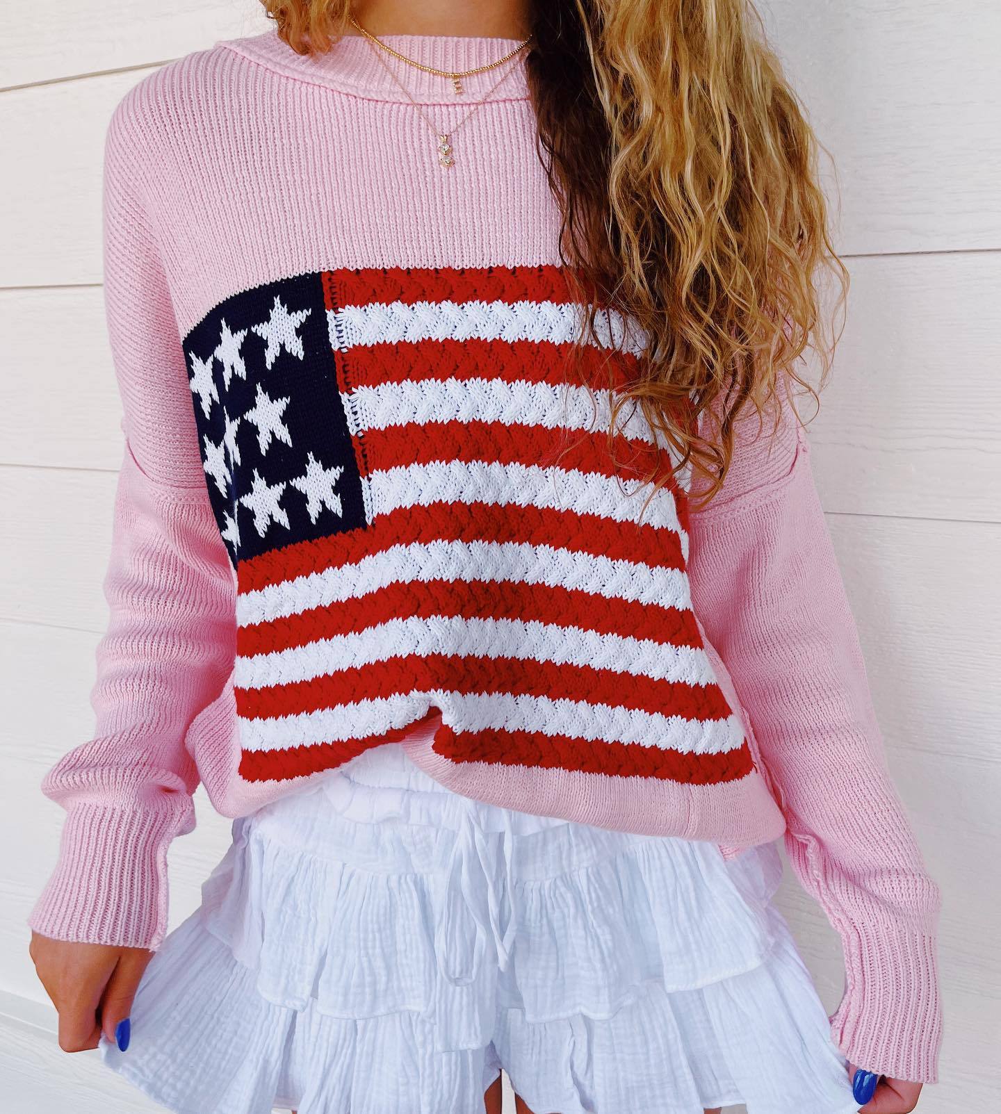 Vintage Knitted American Flag Sweater