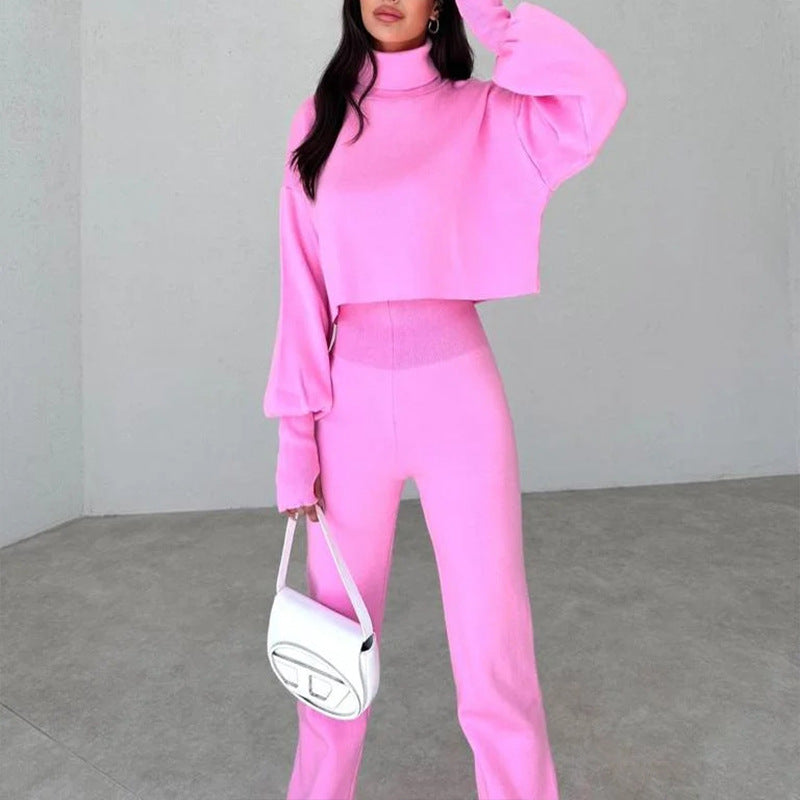 Long-Sleeve Turtleneck Two-Piece Set