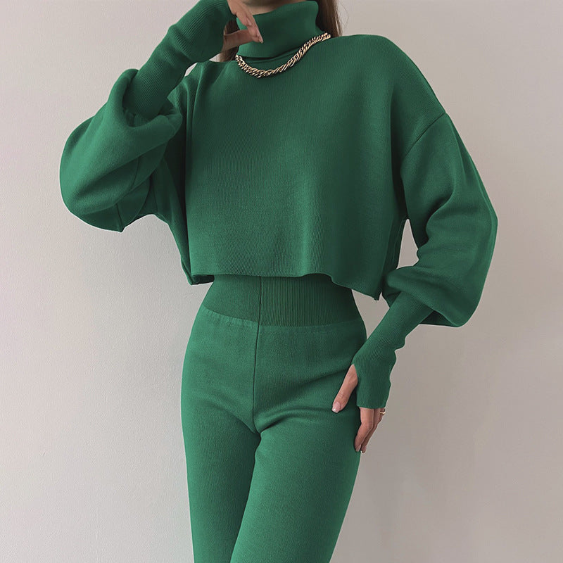 Long-Sleeve Turtleneck Two-Piece Set