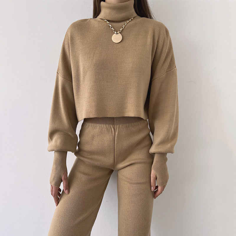 Long-Sleeve Turtleneck Two-Piece Set