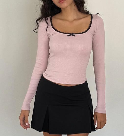 Lace Knitted Long Sleeve Top