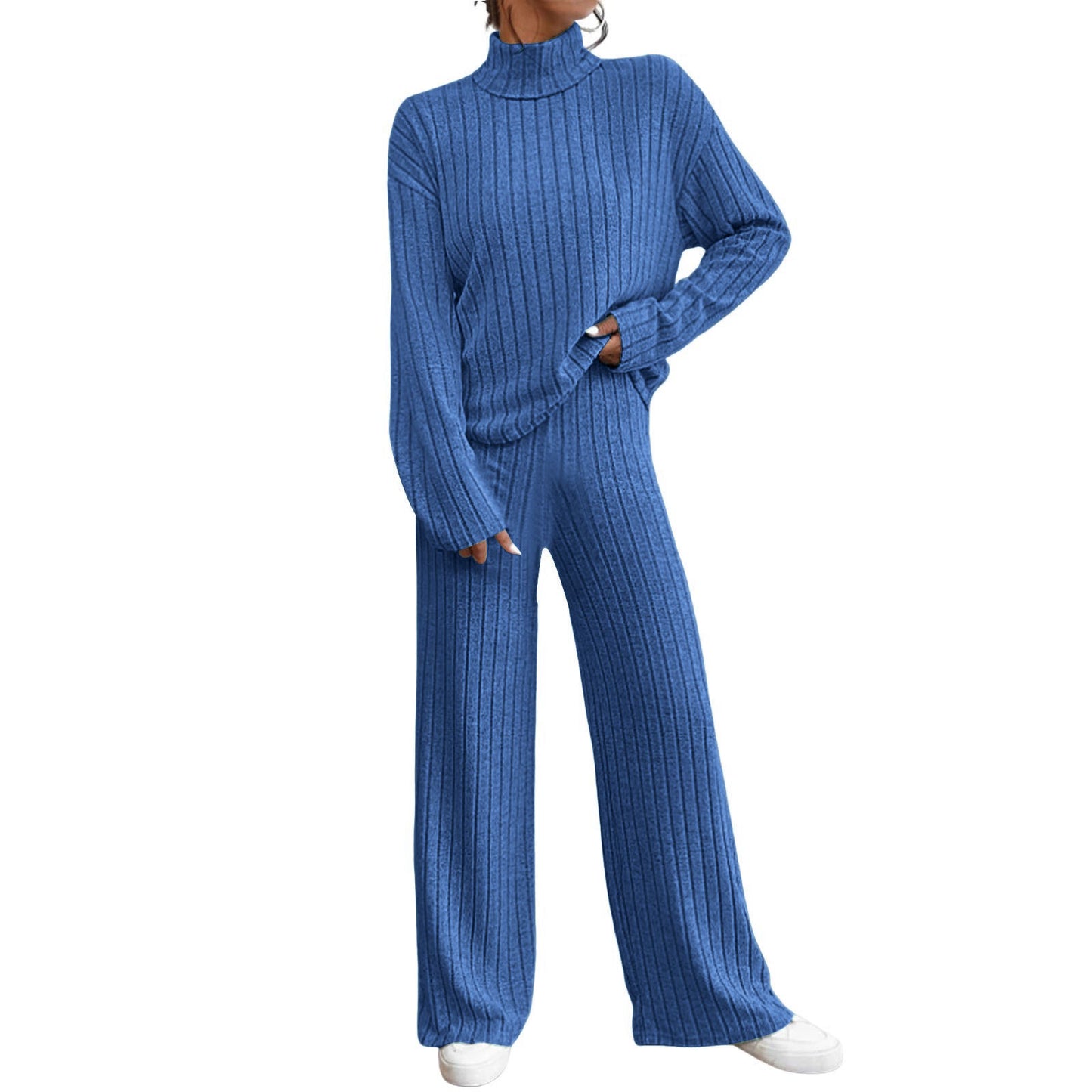 Knitted Turtleneck Two-Piece Set