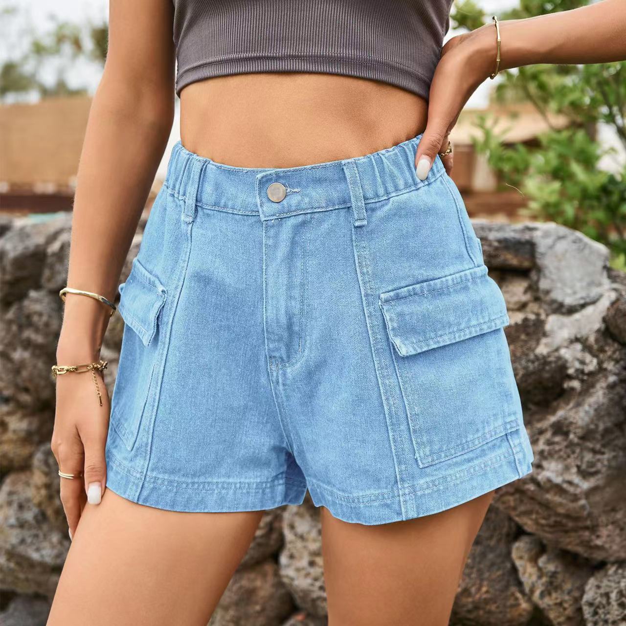 Denim Cargo Shorts